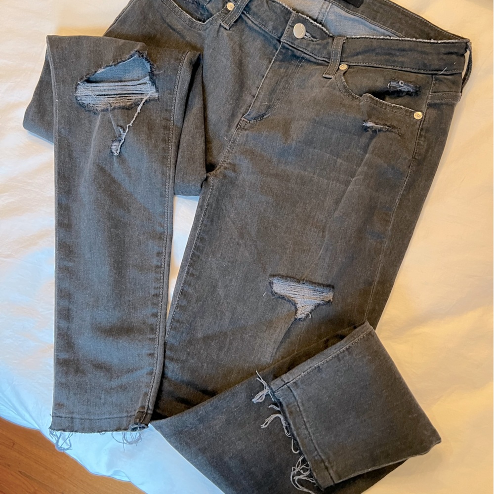 Joes skinny ripped black jeans